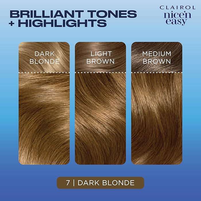 Clairol Nice'n Easy Permanent Hair Dye, 7 Dark Blonde | 100% Gray Coverage | Long‑Lasting, Natural‑Looking Color & Shine | Pack of 3 - Image 5