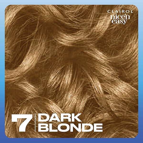 Clairol Nice'n Easy Permanent Hair Dye, 7 Dark Blonde | 100% Gray Coverage | Long‑Lasting, Natural‑Looking Color & Shine | Pack of 3 - Image 9