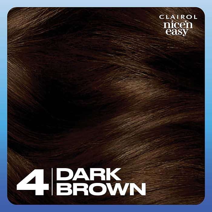 Clairol Nice'n Easy Permanent Hair Dye, 4 Dark Brown | 100% Gray Coverage | Long‑Lasting, Natural‑Looking Color & Shine | Pack of 3 - Image 9