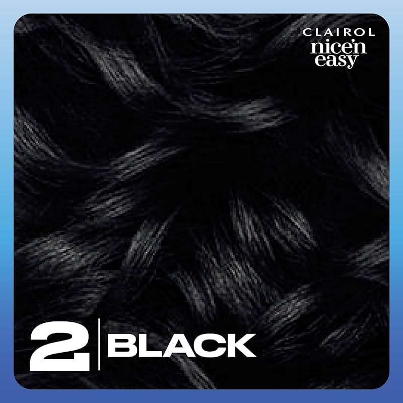Clairol Nice'n Easy Permanent Hair Dye, 2 Black | 100% Gray Coverage | Long‑Lasting, Natural‑Looking Color & Shine | Pack of 3 - Image 9
