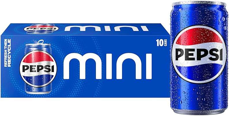 Pepsi Soda, 7.5 Ounce Mini Cans, (10 Pack) (Packaging May Vary) - Image 1