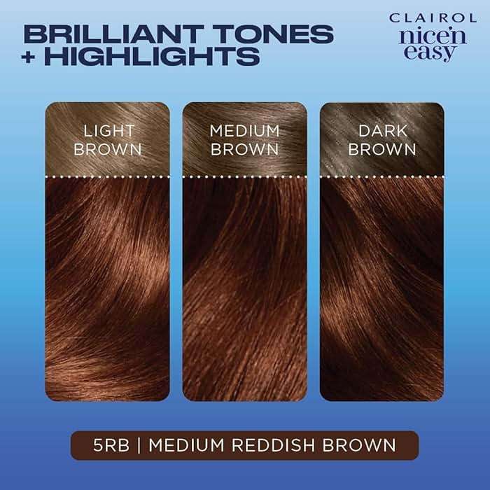 Clairol Nice'n Easy Permanent Hair Dye, 5RB Medium Reddish Brown | 100% Gray Coverage | Long‑Lasting, Natural‑Looking Color & Shine | Pack of 3 - Image 5