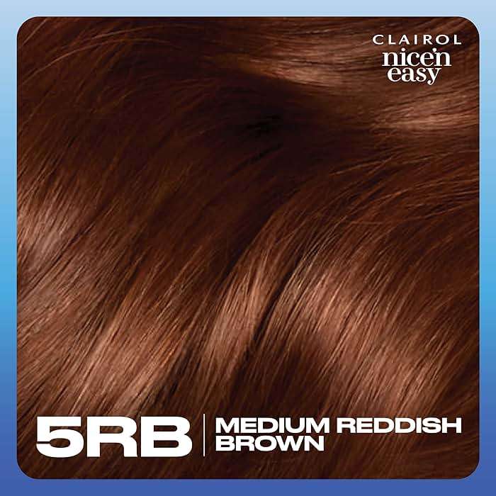 Clairol Nice'n Easy Permanent Hair Dye, 5RB Medium Reddish Brown | 100% Gray Coverage | Long‑Lasting, Natural‑Looking Color & Shine | Pack of 3 - Image 9