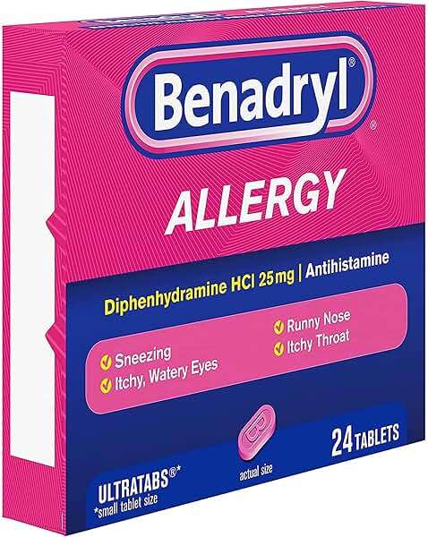 Benadryl Allergy Relief 25 mg Diphenhydramine HCl Tablet, 24 per Box - Image 2