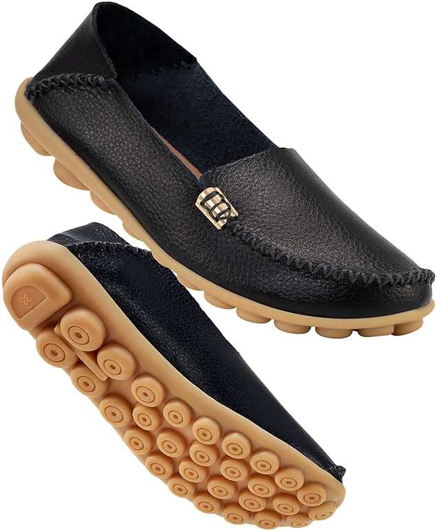 DUOYANGJIASHA Women's Moccasins Loafers Comfortable: Lightweight & Cushioned Driving Mocs Boat Shoes with Memory Foam Dressy Business Casual Slip-On Flats for Work Travel - Image 1