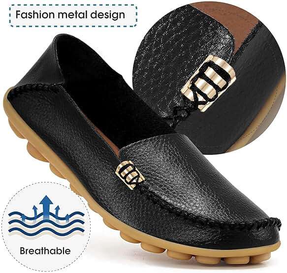 DUOYANGJIASHA Women's Moccasins Loafers Comfortable: Lightweight & Cushioned Driving Mocs Boat Shoes with Memory Foam Dressy Business Casual Slip-On Flats for Work Travel - Image 3