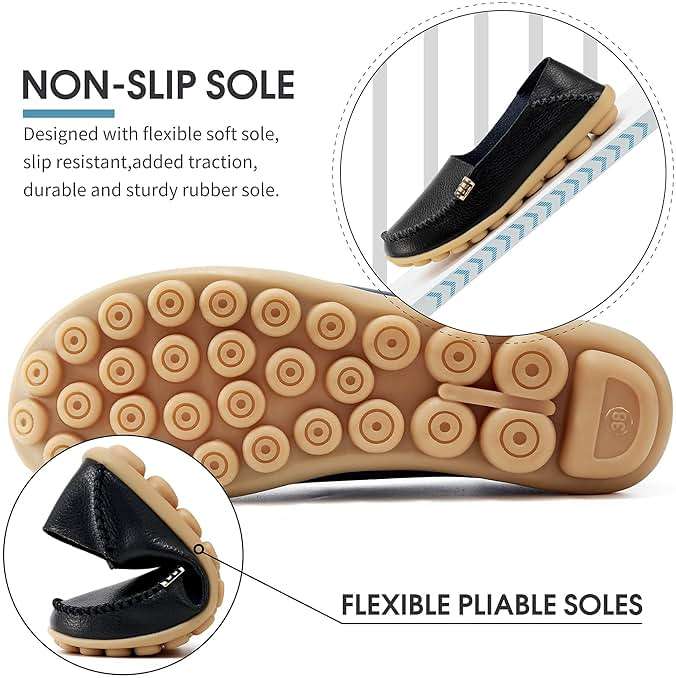 DUOYANGJIASHA Women's Moccasins Loafers Comfortable: Lightweight & Cushioned Driving Mocs Boat Shoes with Memory Foam Dressy Business Casual Slip-On Flats for Work Travel - Image 4
