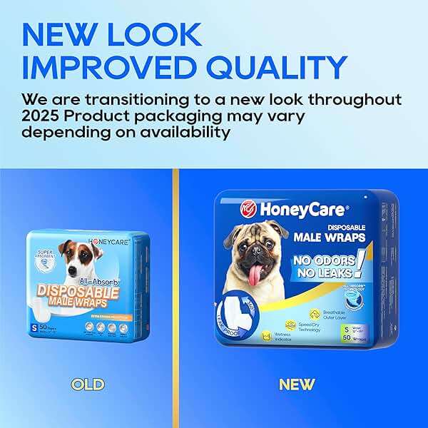 HONEY CARE All-Absorb A26 Male Dog Wrap, 50 Count, Small - Image 2