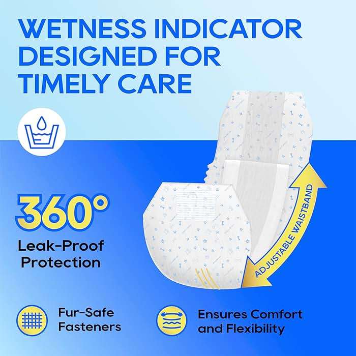HONEY CARE All-Absorb A26 Male Dog Wrap, 50 Count, Small - Image 8