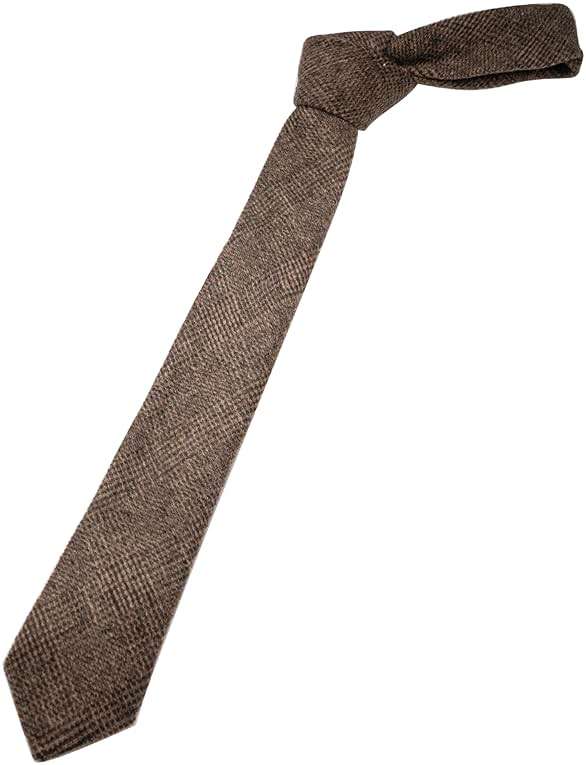 JEMYGINS 2.4" Cotton Necktie Solid Mens Cashmere Wool Skinny Tie - Image 2