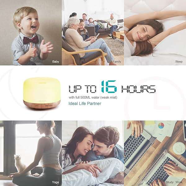 ASAKUKI Smart Wi-Fi Essential Oil Diffuser, App and Voice Control Compatible with Alexa, 500ml Aromatherapy Humidifier for Relaxing Atmosphere in Home Office Bedroom (Light Brown) - Image 6
