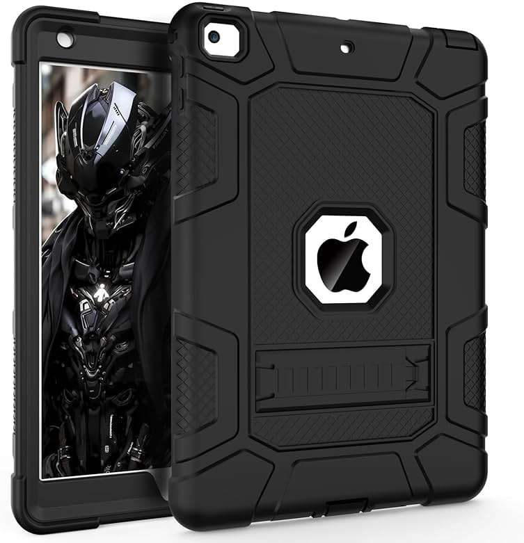 Rantice for iPad 6th/5th Generation Case, iPad Air 2 Case 9.7 Inch, [3-in-1] Heavy Duty Shockproof Rugged Protective Cover with Kickstand for A1893 A1954 A1822 A1823 A1566 A1567, Black - Image 1