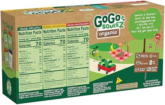 GoGo squeeZ No Sugar Added Organic Applesauce and Fruit Puree, Variety Pack, Apple, Strawberry & Banana, 3.2 oz Pouches (Pack of 12), Fruit Snacks for Kids, Gluten Free, Nut Free, Recloseable Cap, BPA Free - Image 7
