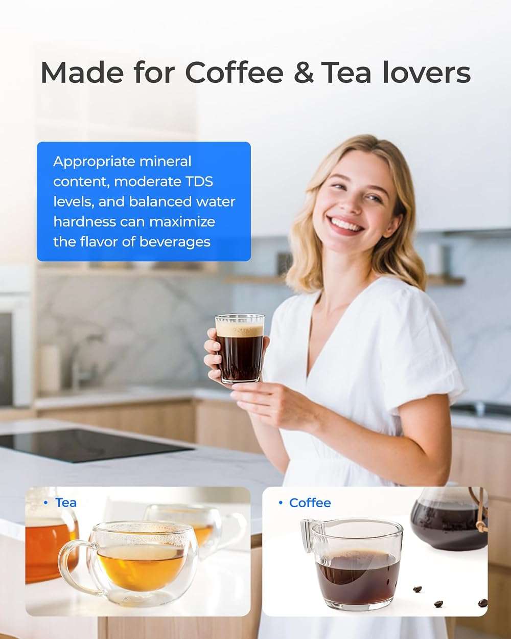 Waterdrop PT-07B Water Filter Pitcher, 10-Cup, NSF Certified, 200-Gallon Long-Life Filter, Improves Coffee & Tea Taste, Reduces PFOA/PFOS and Chlorine, 5X Longer Filter Life, Blue - Image 3