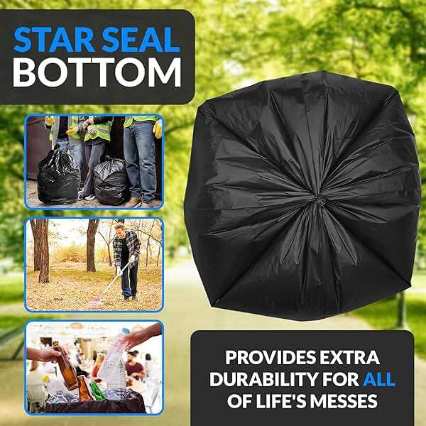 Reli. 55-60 Gallon Trash Bags Heavy Duty | 150 Count | 50-60 Gallon | Large Black Garbage Bags | Made in USA - Image 4