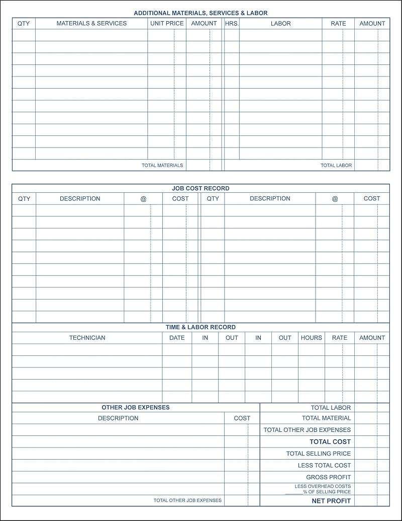 Electrical Service Order/Invoice, 3 Copy (Triplicate), 8.5"x11" - Personalized for Free (100 Forms) - Image 2