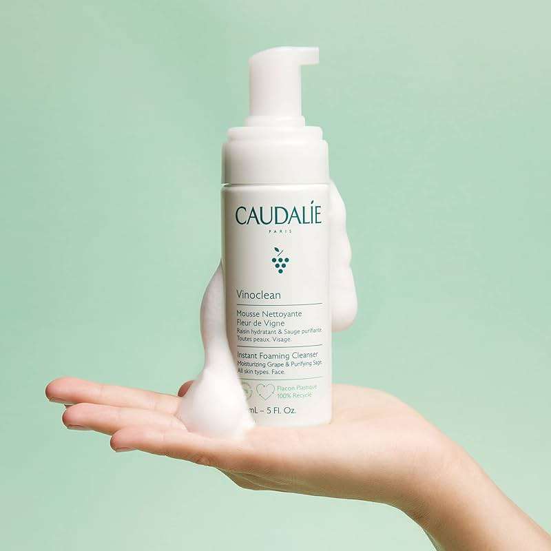 Caudalie Vinoclean Gentle Instant Foaming Facial Cleanser for All Skin Types - Image 3