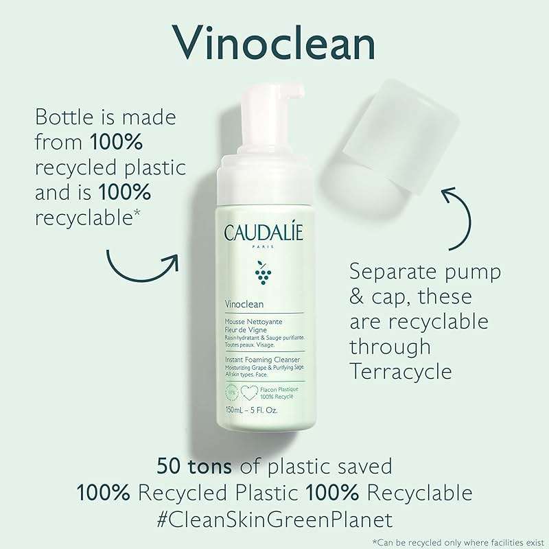 Caudalie Vinoclean Gentle Instant Foaming Facial Cleanser for All Skin Types - Image 6