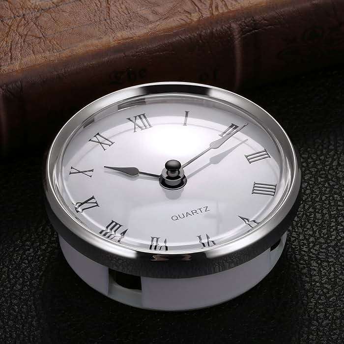 Hicarer 3-1/8 Inch (80 Mm) Quartz Clock Fit-up/Insert with Roman Numeral, Round Quartz Movement, Silver Rim - Image 2