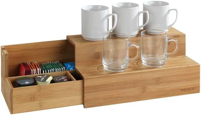 WENKO Bamboo Tea Bag Organizer with Drawer, Tea Bag Storage Container, Coffee and Tea Caddy for Kitchen, Tea Station, Tea Bag Holder, Coffee Bar Accessories and Organizer, 13 x 6.7 x 5.9 in - Image 7