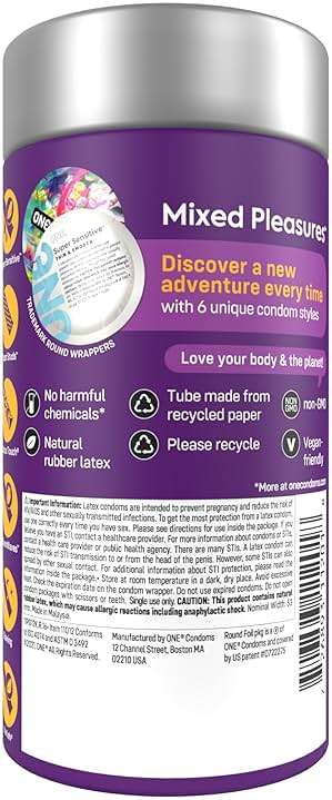 ONE 1 Mixed Pleasures Assorted Condoms, Pack of 12 - Image 3