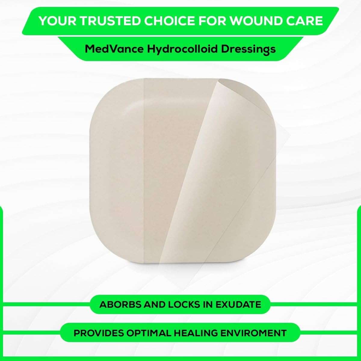 MedVance TM Hydrocolloid – Bordered Hydrocolloid Adhesive Dressing with Foam Cushion 4"X 4" Box of 5 dressings - Image 5