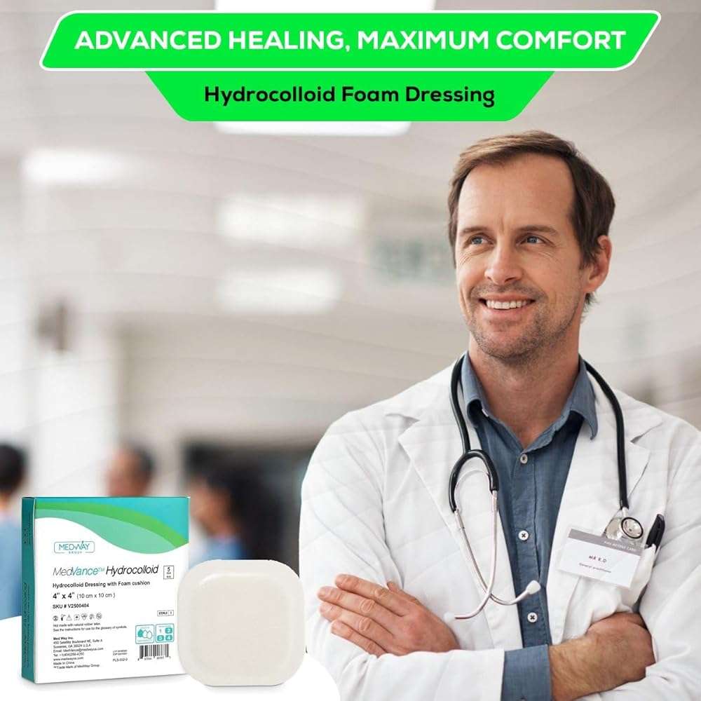 MedVance TM Hydrocolloid – Bordered Hydrocolloid Adhesive Dressing with Foam Cushion 4"X 4" Box of 5 dressings - Image 6