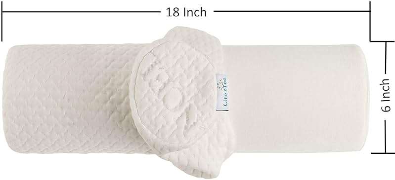 LitoTree Comfort Memory Foam Neck Roll and Cervical Bolster Round Pillow with Removable Washable Soft Cover for Spine and Neck Back Lumbar Leg Vertebra Support (18x6 inch Pillow) - Image 3