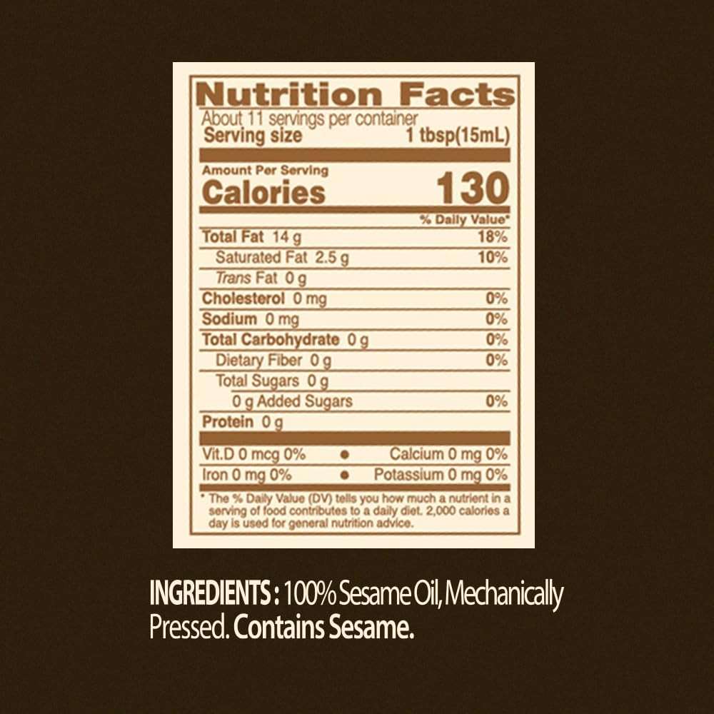 Premium Sesame Oil [5.4 Fl Oz] -100% Pure Toasted Sesame Seed Oil | Korean-Style Rich & Nutty Flavor | Asian Cooking Oil for Stir Fry, Noodles, Dressing & Drizzle - O’food - Image 2