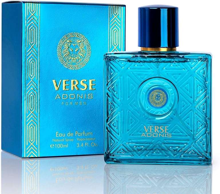 NovoGlow Verse Adonis Eau De Parfum for Men 3.4 Fl. Oz. 100ml Men's Perfume Refreshing Combination of Woody Floral & Fruity Scents - Masculine Scent Lasts All Day A Gift for Any Occasion - Image 1