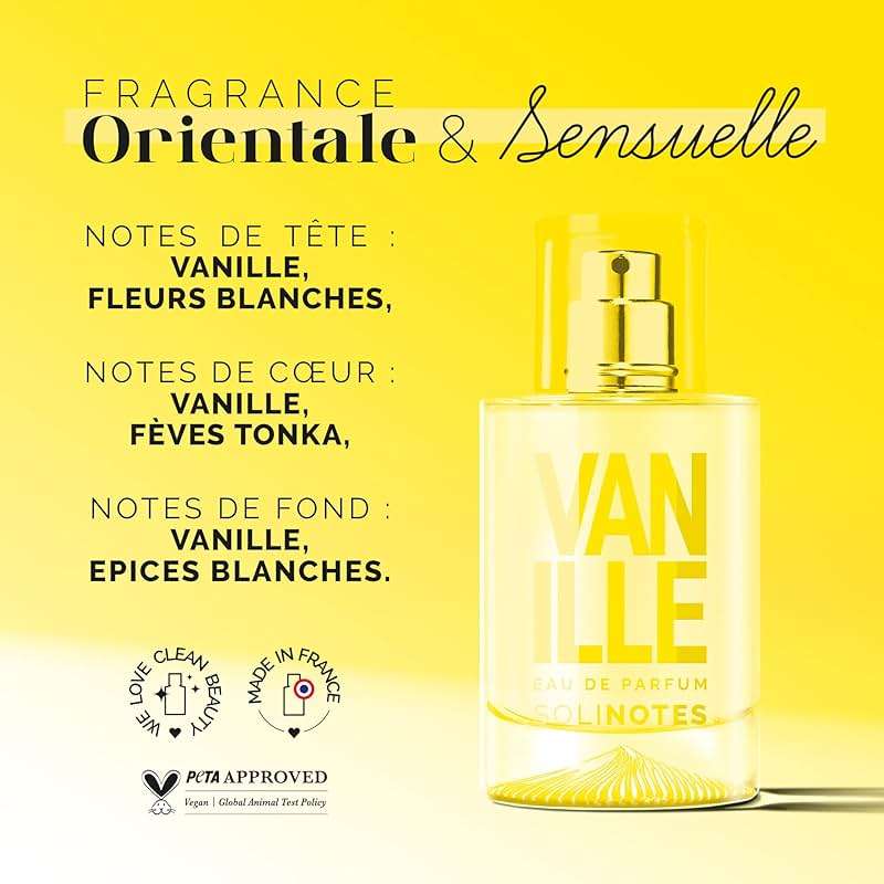 Solinotes Vanilla Eau de Parfum for Women & Men, Sweet Gourmand Perfume with White Florals, Tonka Bean & Musk, Long-Lasting Fragrance, Vegan, Made in France, 1.7 Fl Oz / 50 ml - Image 4