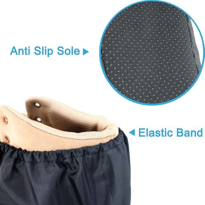 LINKEASE Reusable Boot & Shoe Covers Water Resistant Non Skid and Washable for Real Estate Contractors to Keep Floors Carpets Footwear and Rooms Clean - 2 Pairs (Large, Black) - Image 5