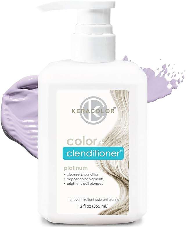 Keracolor Clenditioner PLATIUM Hair Dye - Semi Permanent Hair Color Depositing Conditioner, Cruelty-free, 12 Fl. Oz. - Image 1
