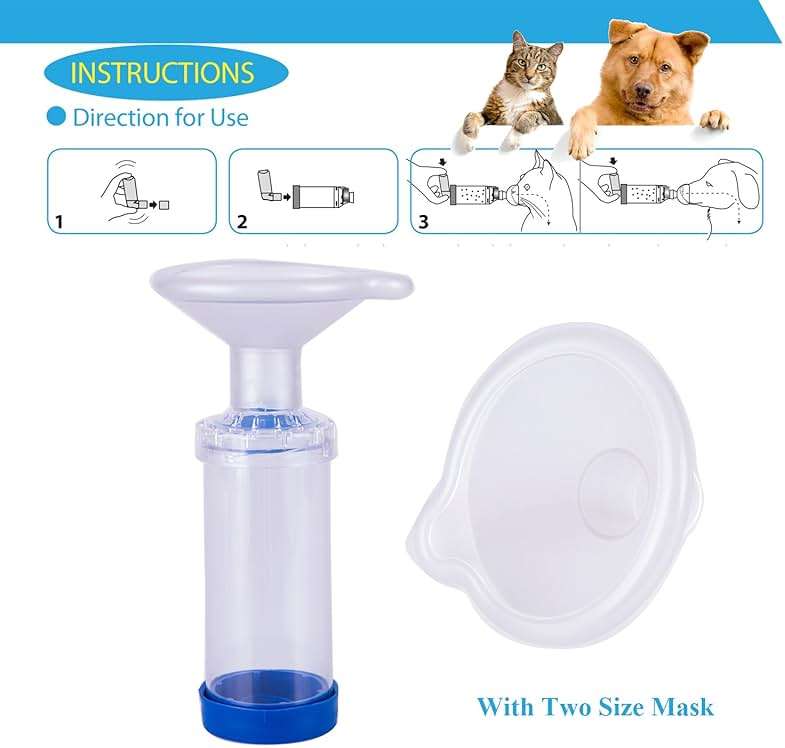 Free-Space Cat/Dog Inhaler Spacer,Feline/Cannie Aerosol Chamber Inhaler for Cats/Dogs,Come with 2 Size Mask and Instruction (Two Mask) - Image 2
