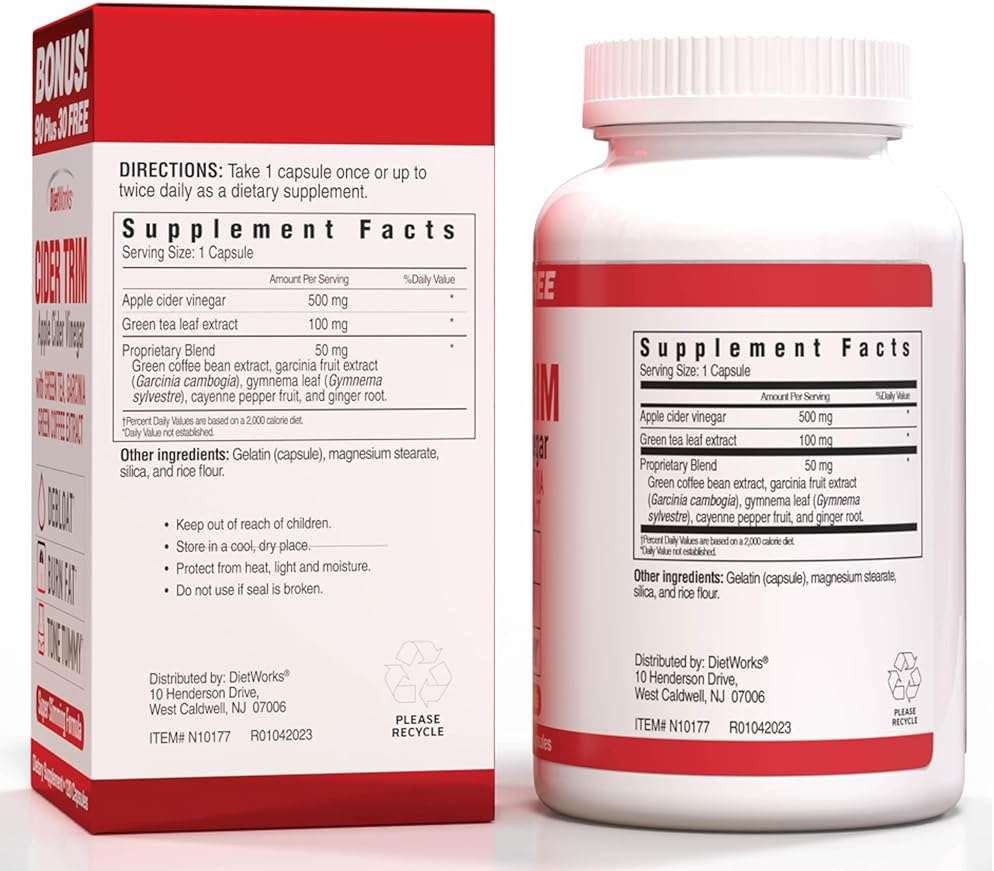 Windmill Dietworks Apple Cider Vinegar Capsules Ea, Ginger, Cayenne & Maple, 120 Count - Image 2