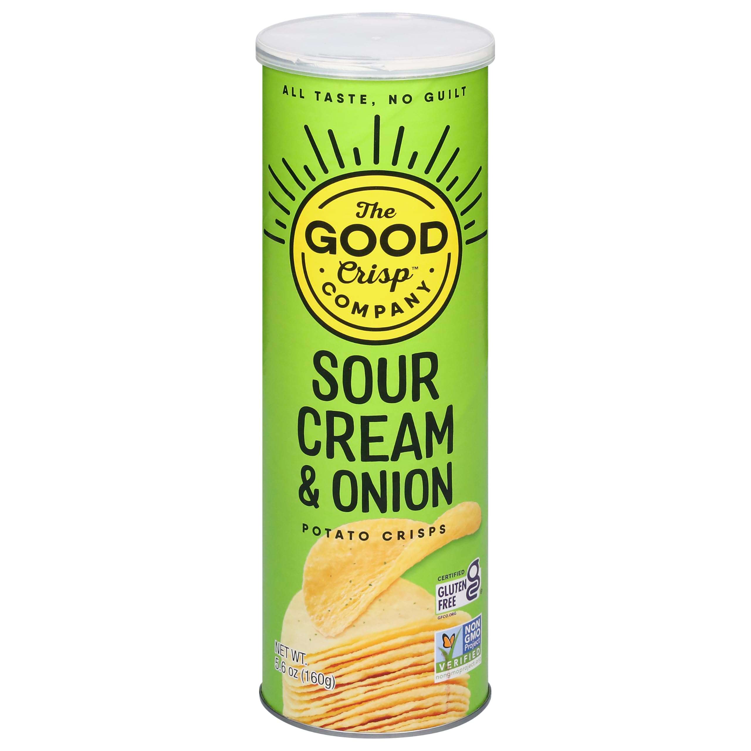 The Good Crisp Company Sour Cream & Onion Gluten-Free Potato Chips, 5.6 Ounce (Pack of 1), Non-GMO & Allergen-Friendly Snacks - Image 1