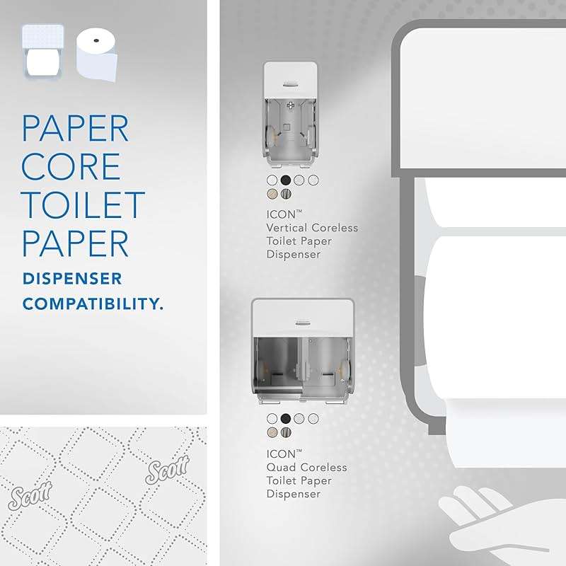 Scott Professional Pro Small Core High-Capacity Standard Roll Toilet Paper, Bulk (47305), 2-Ply, Elevated Design, White (36 Rolls of 1,100 Sheets, 39,600 Sheet Total) - Image 9