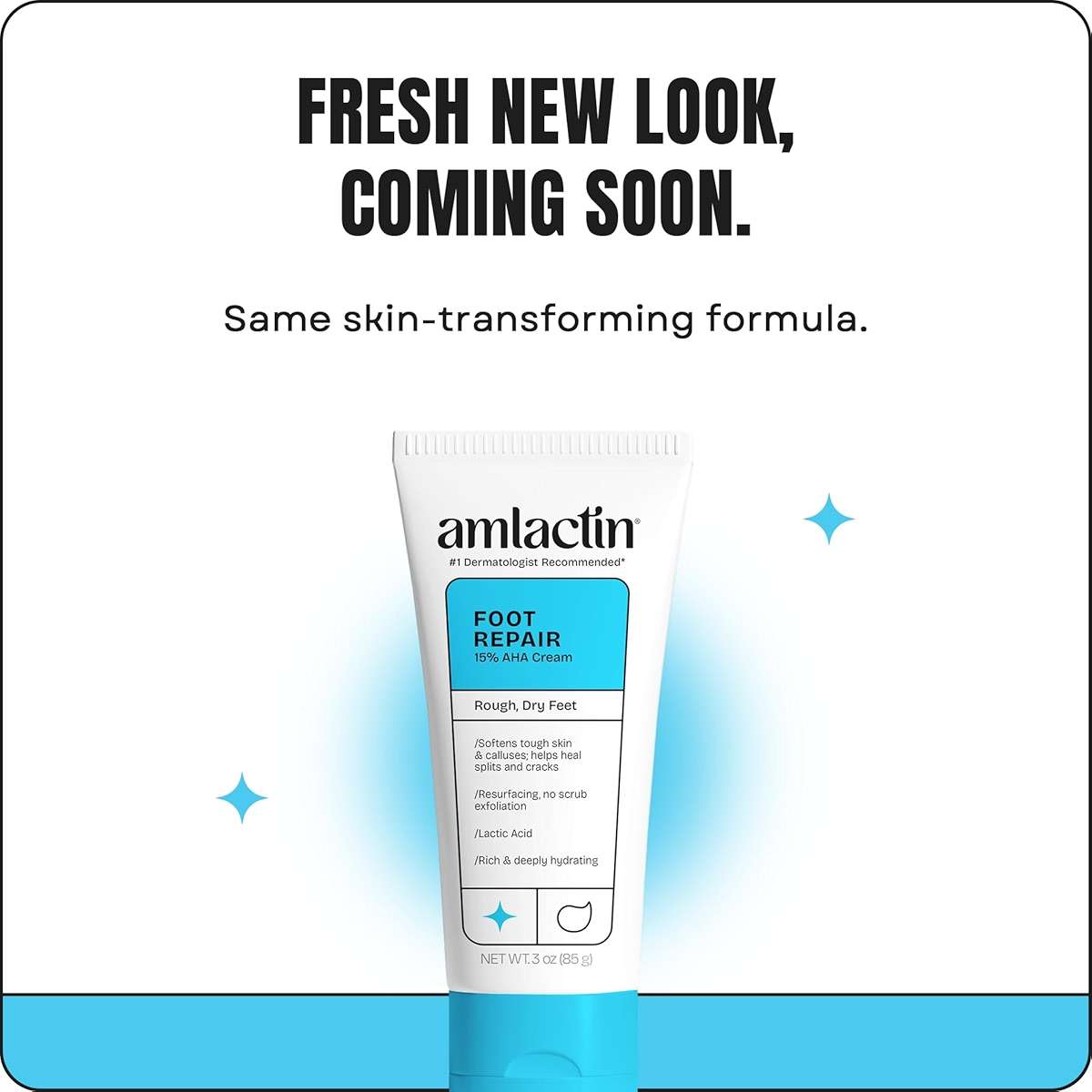 AmLactin Foot Repair Cream - Therapeutic Foot Cream for Dry Cracked Heels and Feet - Callus Softener - No-Scrub Exfoliator and Moisturizer with 15% Lactic Acid AHA - 3 oz (Packaging May Vary) - Image 2