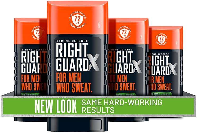 Right Guard Xtreme Defense Invisible Solid Antiperspirant Deodorant, Fresh Blast Scent - 5-in-1 Deodorant Men Can Trust, 72-Hour Odor Control, 2.6 oz (4 Pack) - Image 1
