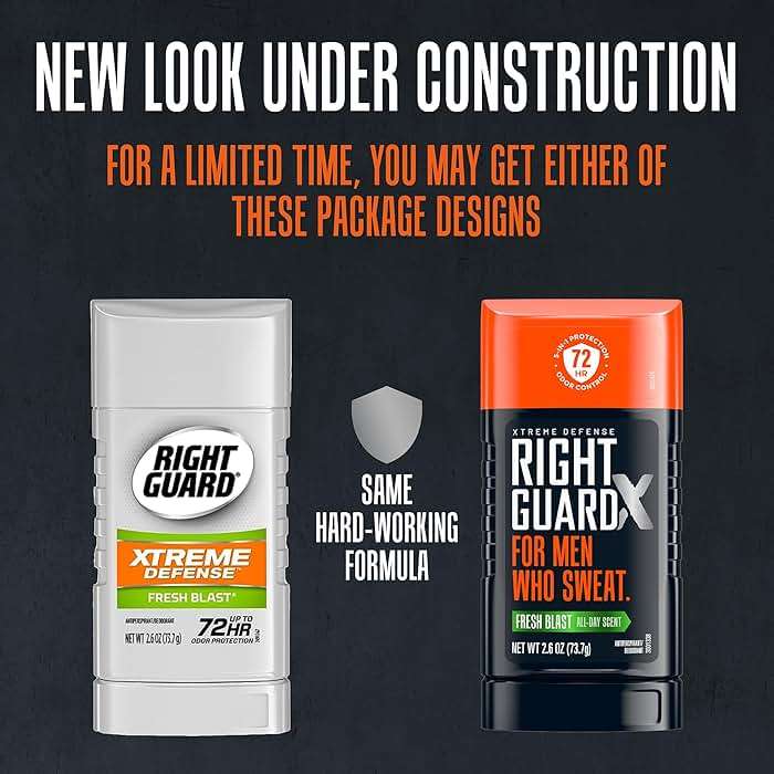 Right Guard Xtreme Defense Invisible Solid Antiperspirant Deodorant, Fresh Blast Scent - 5-in-1 Deodorant Men Can Trust, 72-Hour Odor Control, 2.6 oz (4 Pack) - Image 2