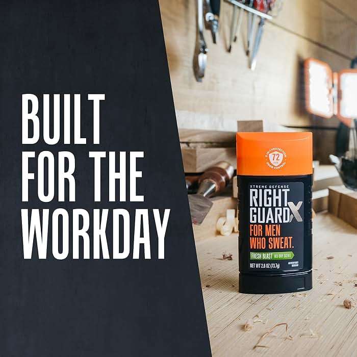 Right Guard Xtreme Defense Invisible Solid Antiperspirant Deodorant, Fresh Blast Scent - 5-in-1 Deodorant Men Can Trust, 72-Hour Odor Control, 2.6 oz (4 Pack) - Image 7