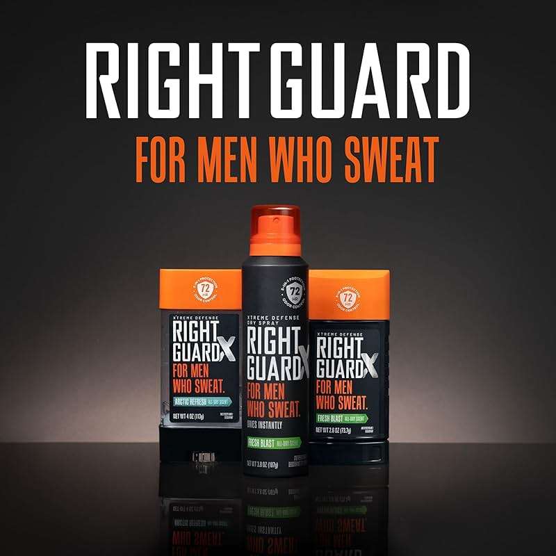 Right Guard Xtreme Defense Invisible Solid Antiperspirant Deodorant, Fresh Blast Scent - 5-in-1 Deodorant Men Can Trust, 72-Hour Odor Control, 2.6 oz (4 Pack) - Image 8