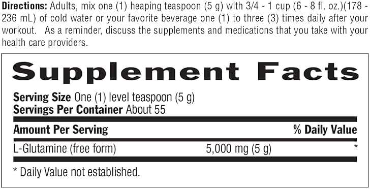 Country Life Glutamine Pure Powder - 5000mg L-Glutamine - Muscle Tissue, Gut Health, Immune Support - Gluten-Free Certified - Ideal Pre/Post Workout Amino Acid Supplement, 55 Servings, 9.7oz - Image 5