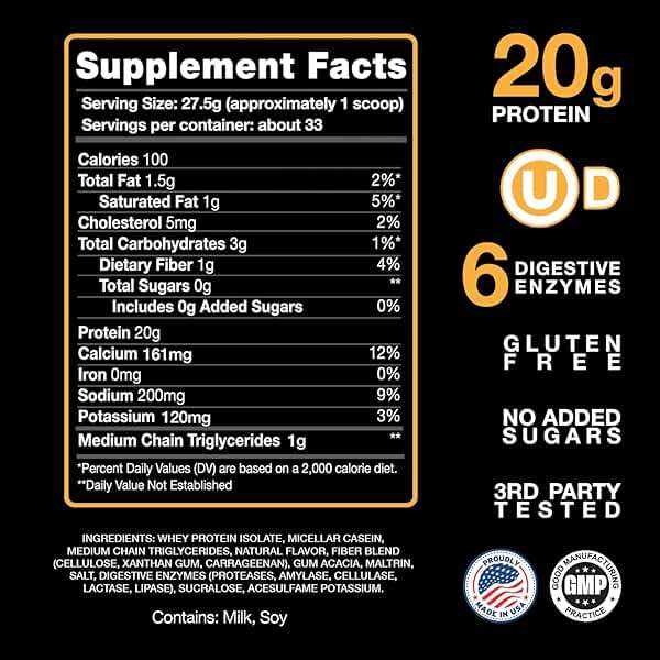 Devotion Nutrition Angel Food Cake Protein Powder for Shakes, Baking, Pancakes, Desserts – 20g Whey Isolate & Casein Protein Blend – No Added Sugar, Low Carb, Gluten-Free, Keto-Friendly with MCT – 2lb - Image 3