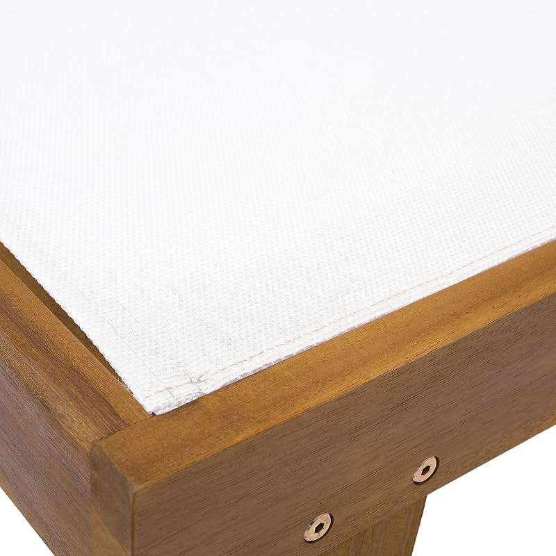 Christopher Knight Home Summerland Outdoor Mesh Chaise Lounge with Acacia Wood Frame, Teak Finish / White Mesh - Image 13