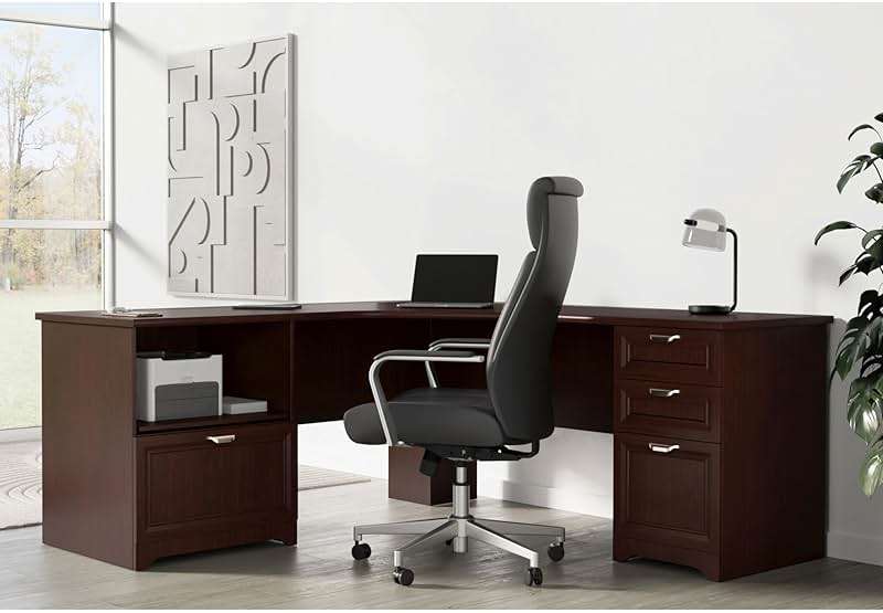 Realspace® Magellan Performance 71"W L-Shaped Corner Desk, Cherry - Image 1