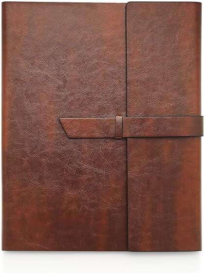 GALLAWAY LEATHER Padfolio Portfolio Folder – Slim Portfolio Folio Organizer Holder for Letter Legal A4 Note Pads Notebooks for Men Women Refillable Business Leather Portfolio Binder, Dark Chocolate - Image 5