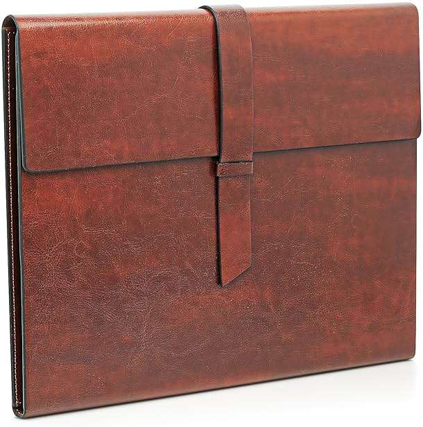 GALLAWAY LEATHER Padfolio Portfolio Folder – Slim Portfolio Folio Organizer Holder for Letter Legal A4 Note Pads Notebooks for Men Women Refillable Business Leather Portfolio Binder, Dark Chocolate - Image 7