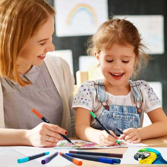 Dual Markers Brush Pens Stocking Stuffers, 36 Art Markers Christmas Gifts for Teens, Double Tip Colored Pen for Adult Coloring Books Art Suppliers - Image 6