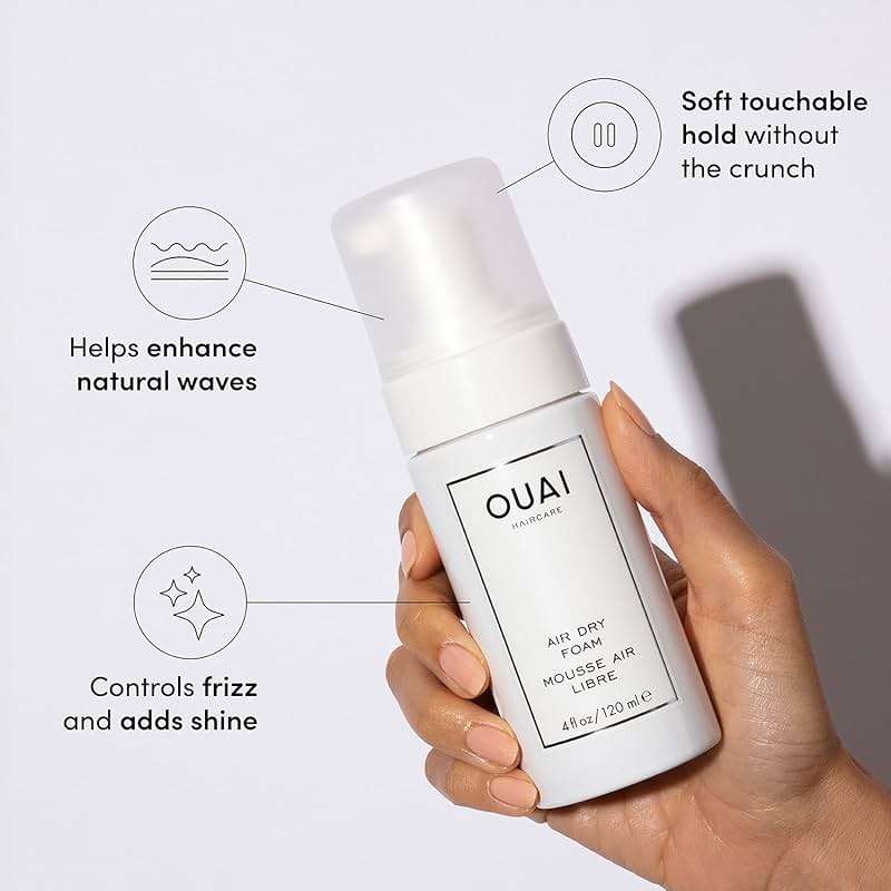 OUAI Air Dry Foam - Hair Mousse for Curly Hair & Beach Waves - Conditioning & Detangling With Kale and Carrot Extract - Paraben, Phthalate and Sulfate Free (4 Oz) - Image 2